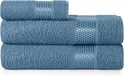 Jogo de Toalha 02 Banho e 01 Rosto, 100% Algodão Teka Dry