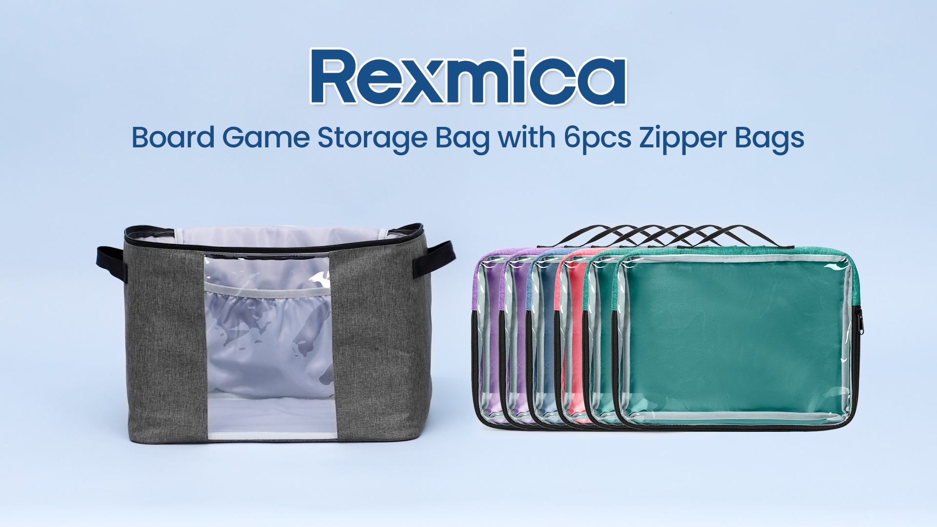 Amazon.com: Rexmica Board Game Storage Bag with 6pcs Zipper Bags