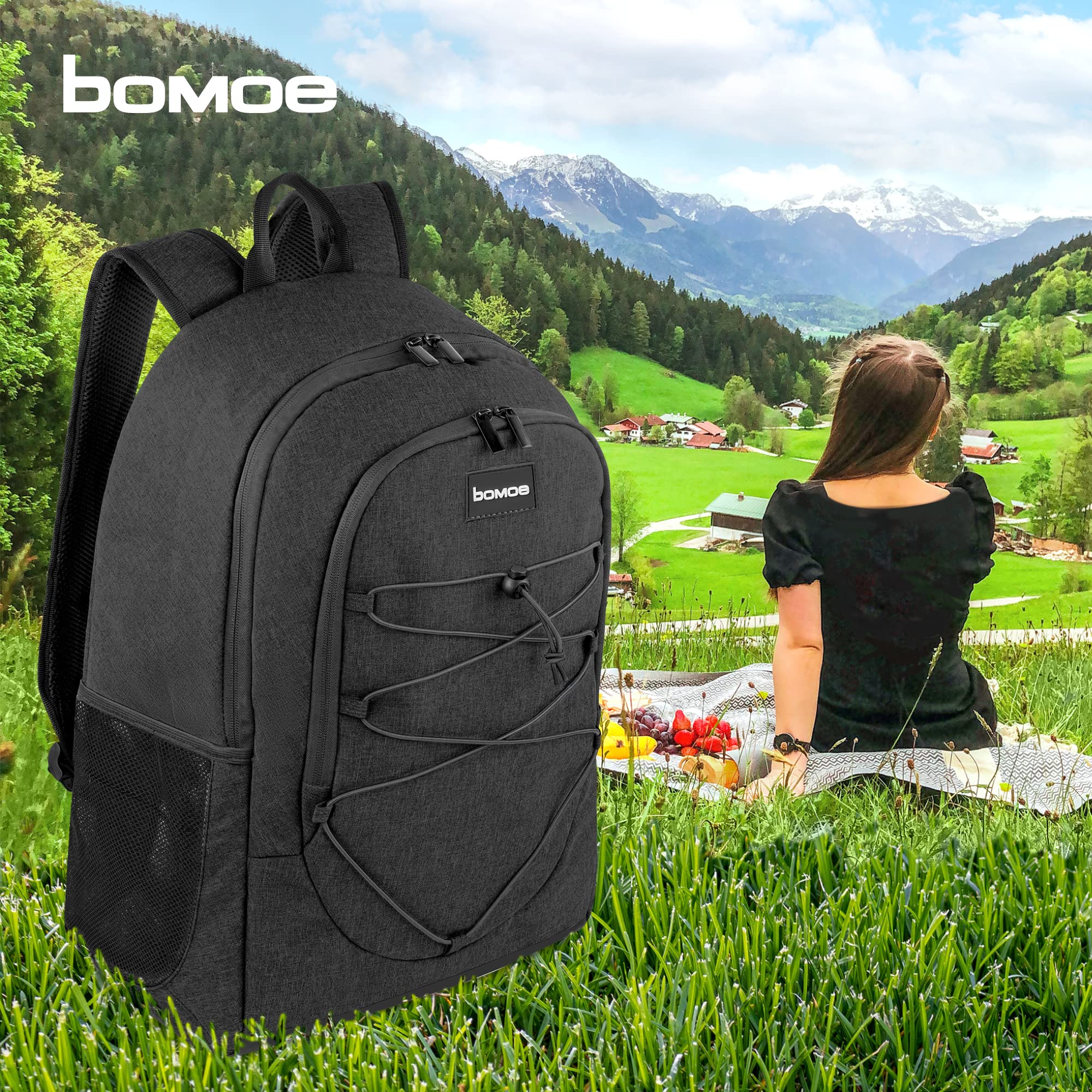 bomoe mochila refrigerante 25l/35l - mochila exterior 16h función refrigerante - mochila de playa, muchos bolsillos - mochila refrigerante aislada - bolsa refrigerante mochila antracita - Gris y antracita IceBreezer