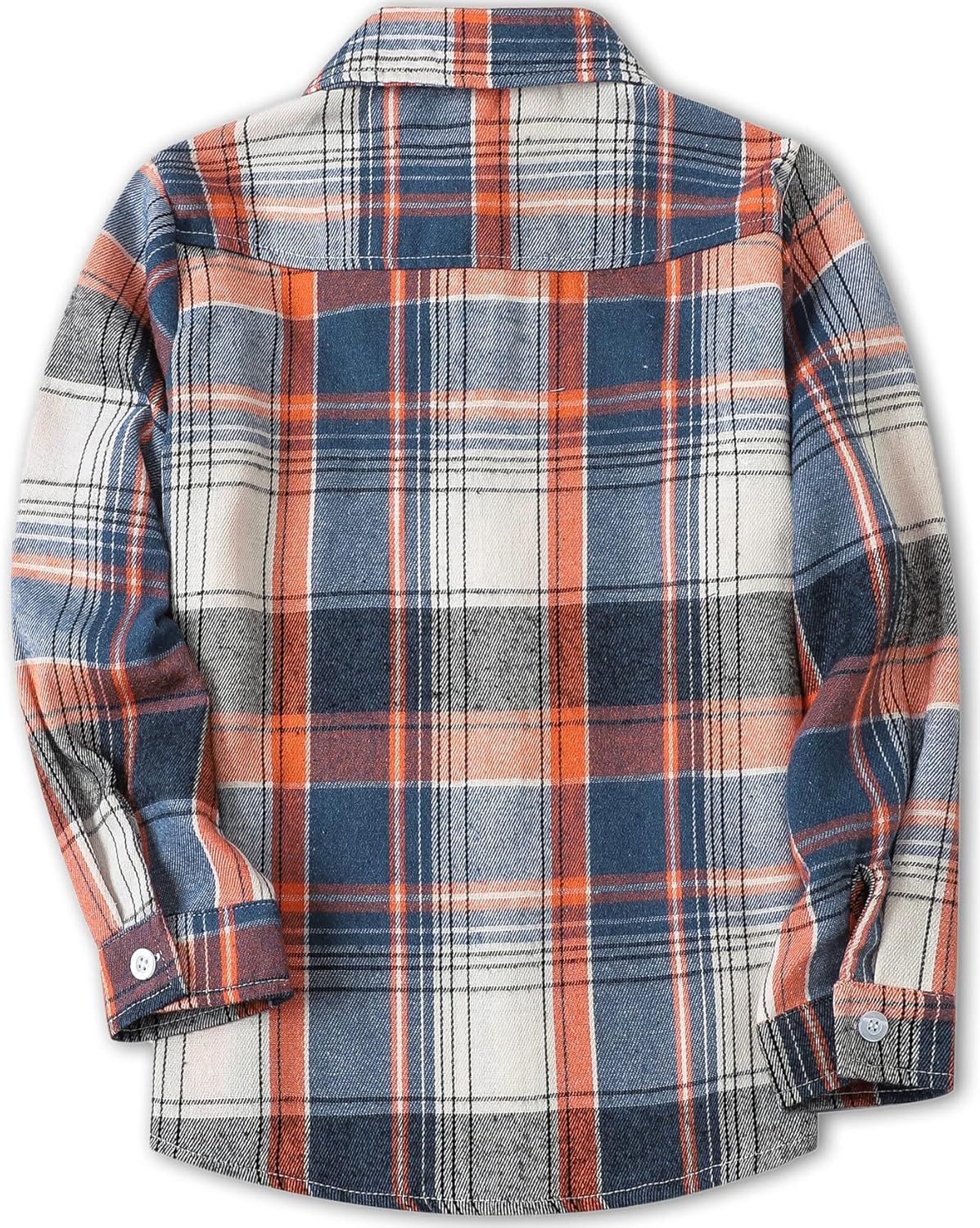 SANGTREE Boys and Mens Flannel Plaid Long Sleeve Shirt Casual Button Down Shirts - Image 6