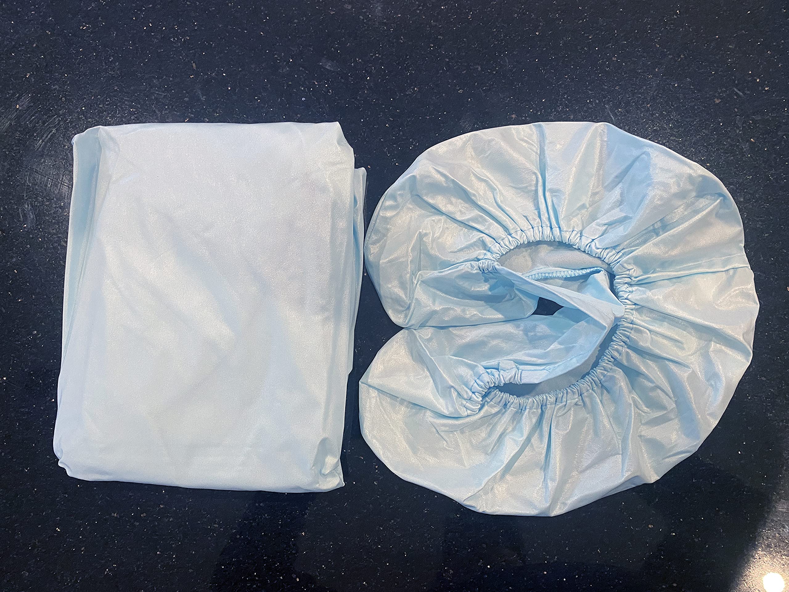 Therapist’s Choice® Waterproof Massage Sheet 2pc Set, Machine Washable, Includes Fitted Sheet & Fitted Face Cover (Massage Table Not Included) (Pastel Blue)