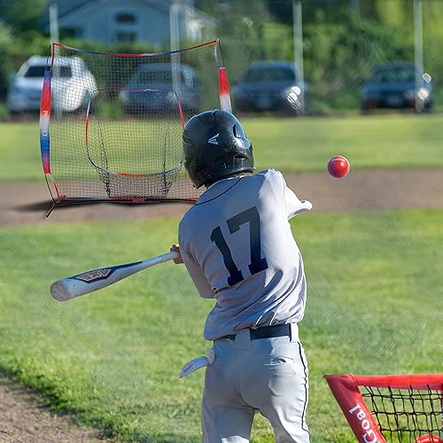 Miniatura 6 de ChamGoal Red de béisbol y sóftbol degradado de 7 x 7 pies para golpear y lanzar, red de práctica de béisbol portátil para batear con bolsa de