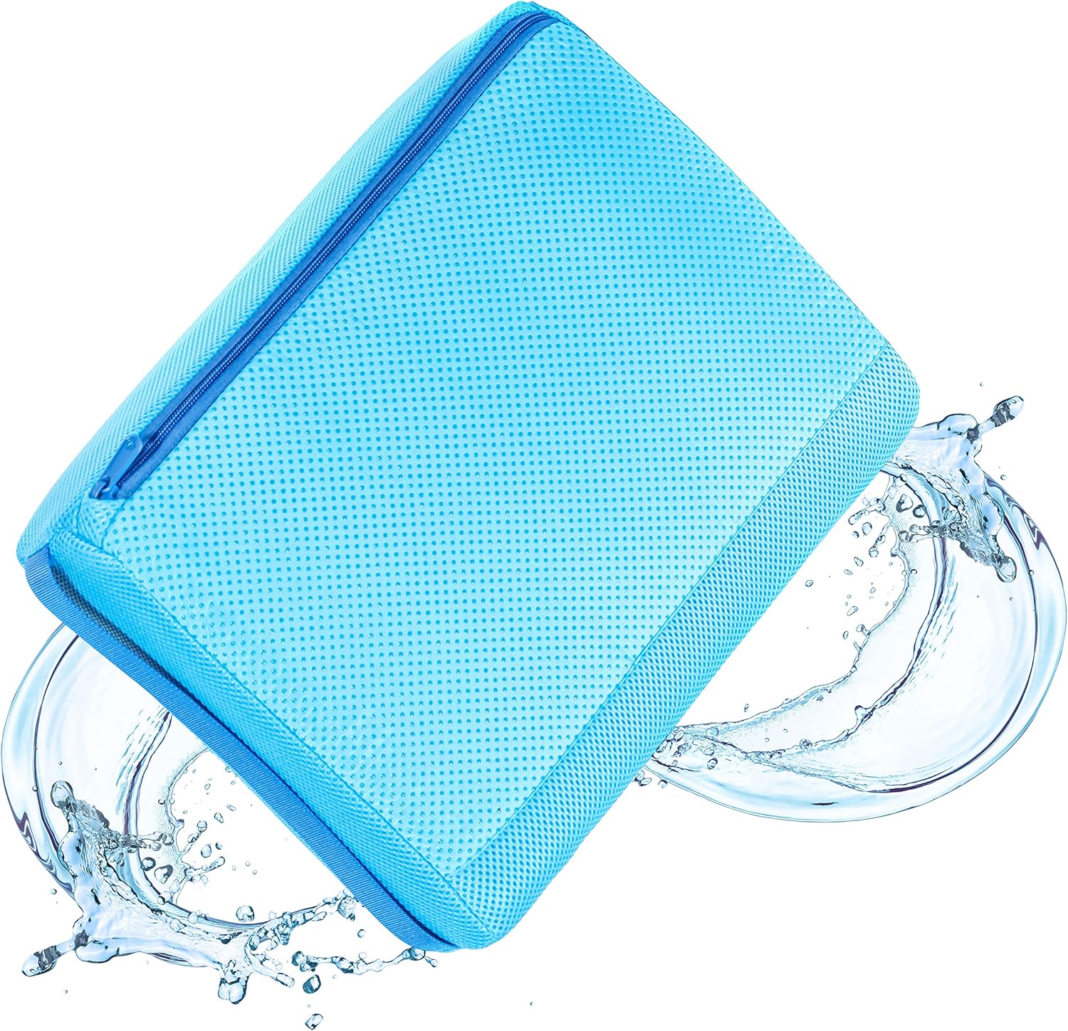 Trademark Innovations Weighted Pillow Hot Tub Accessories for Adults Hot Tub Pillow Bathtub Cushion for Edge of Pool with Washable Cover,Sky Blue