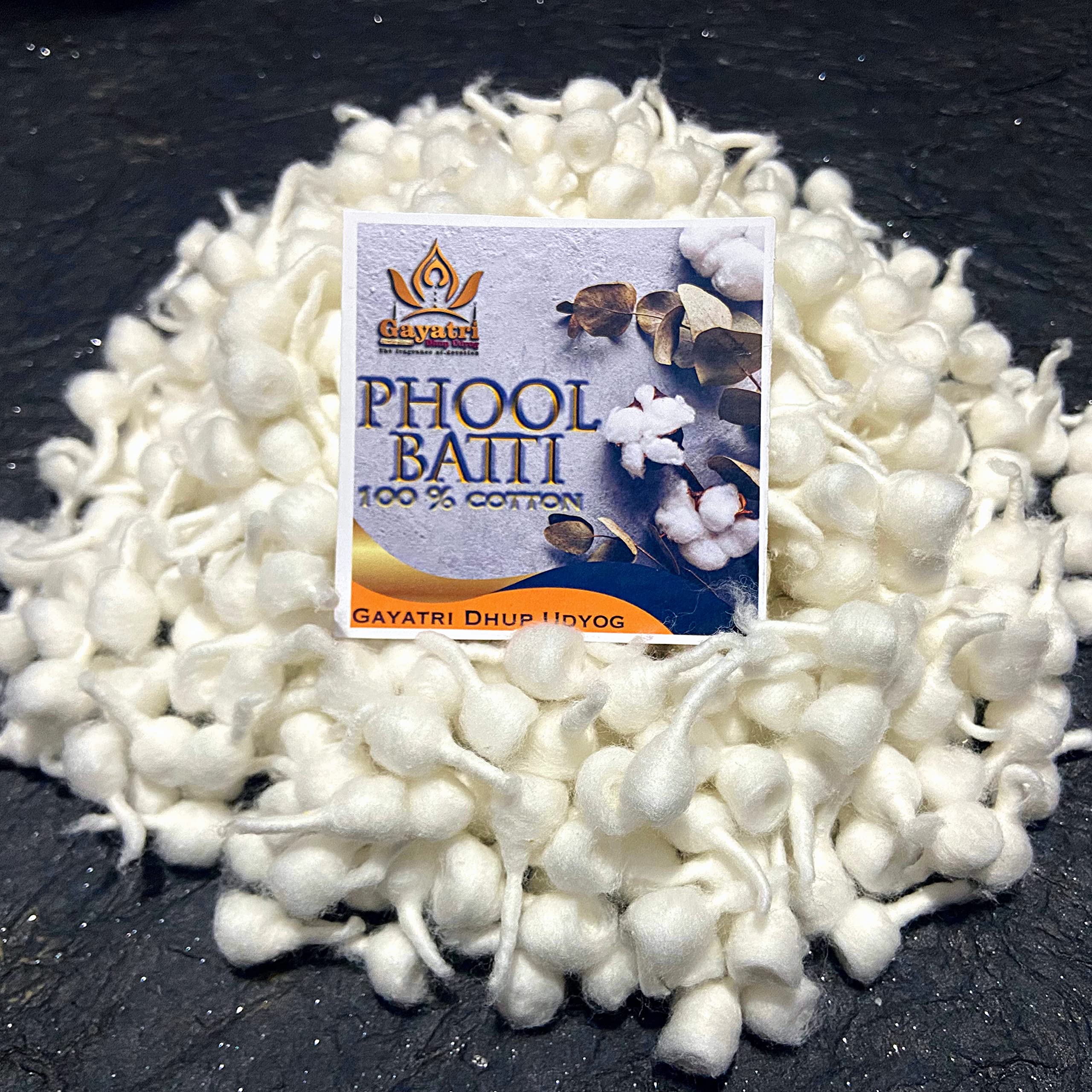 Phool Batti Pure Cotton Home Making Wicks for Puja (White) - 1100 Pieces