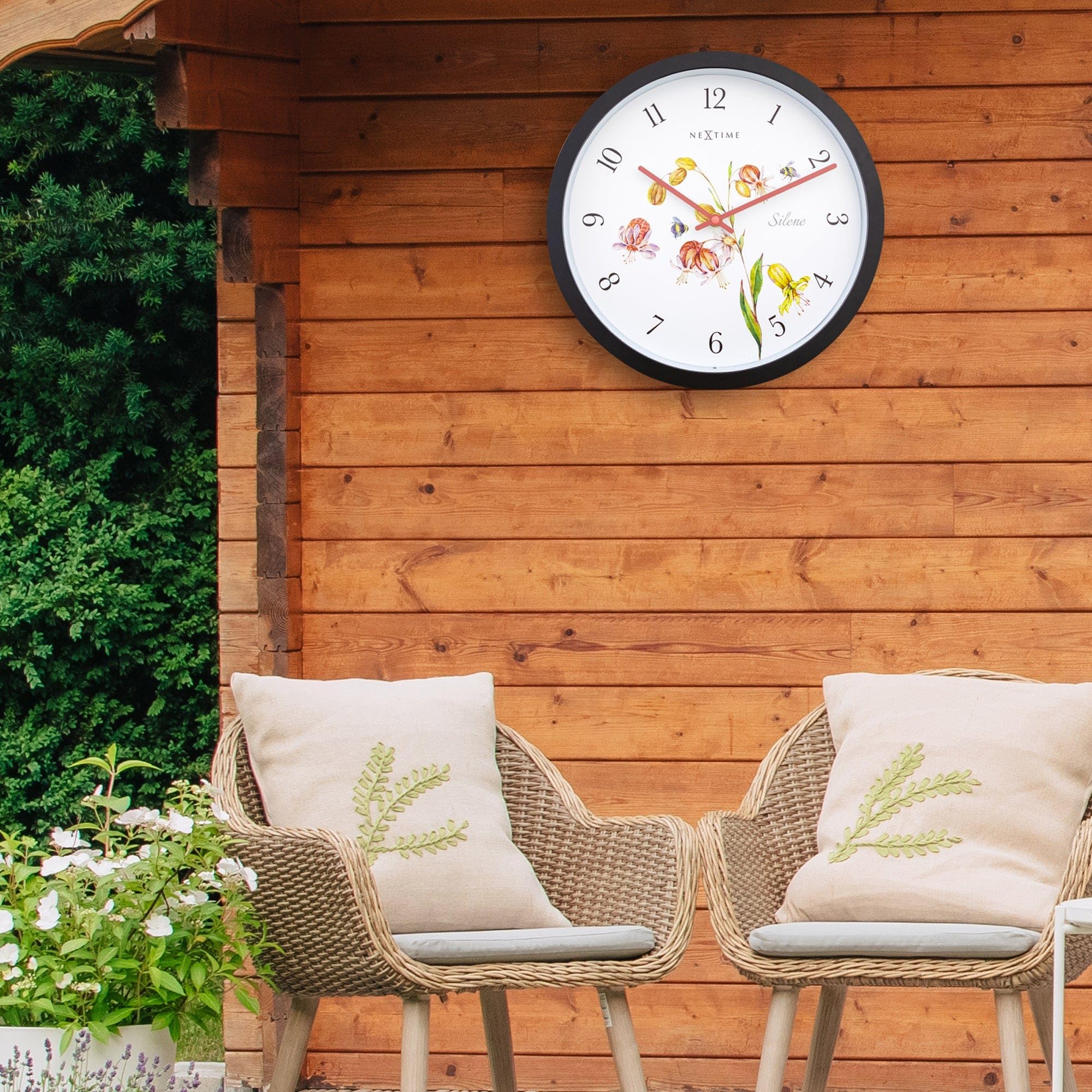 NeXtime Horloge extérieure étanche - 30,5 cm - Blanc - Silene