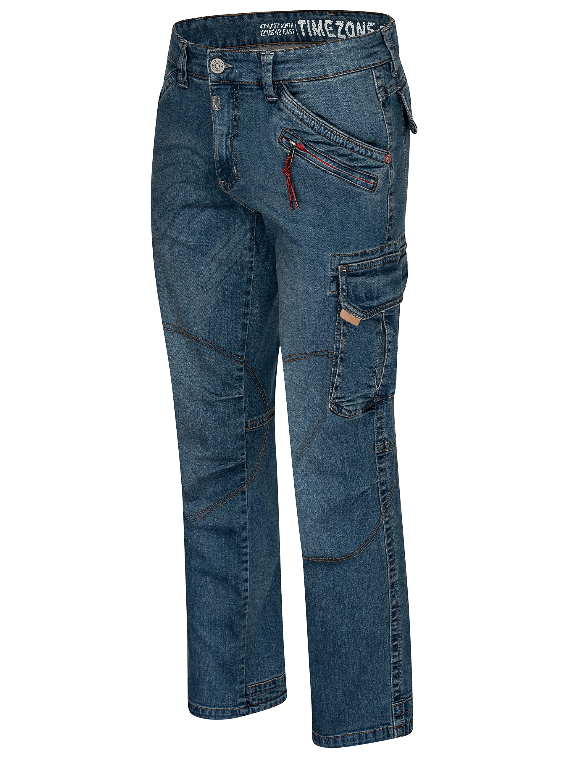 Timezone Męskie spodnie cargo Benito TZ 3387 Scrub Blue Wash