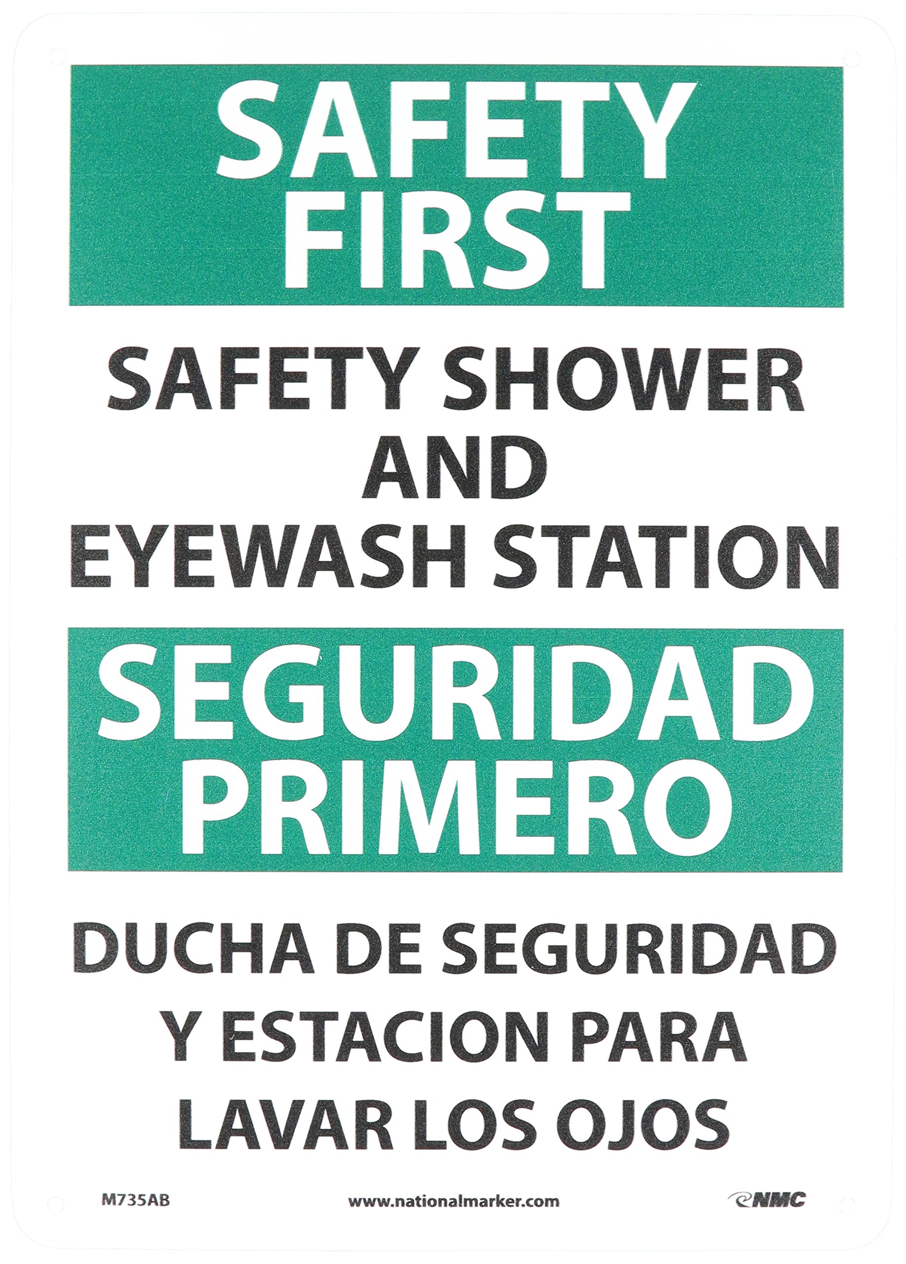 Safety First Safety Shower And Eyewash Station Sign, 52 OFF