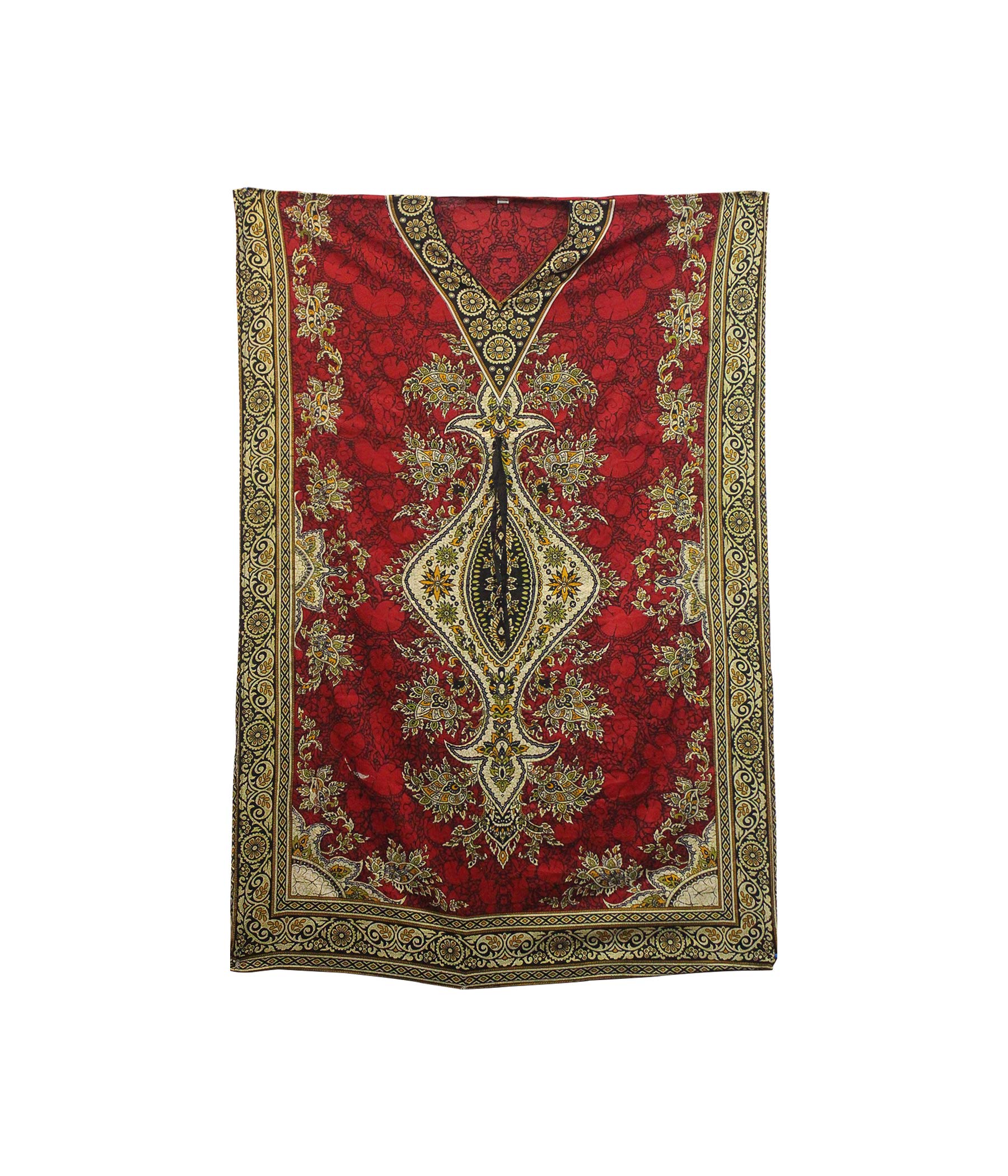 Three Eye StoreRed Long Tribal Ethnic Print Long Kaftan Bathing Suits Cover Up Ethnic Print Kaftan Beach Maxi Dress/Plus Size Swimsuit Cover Up Beach, Large, Red Long, Large