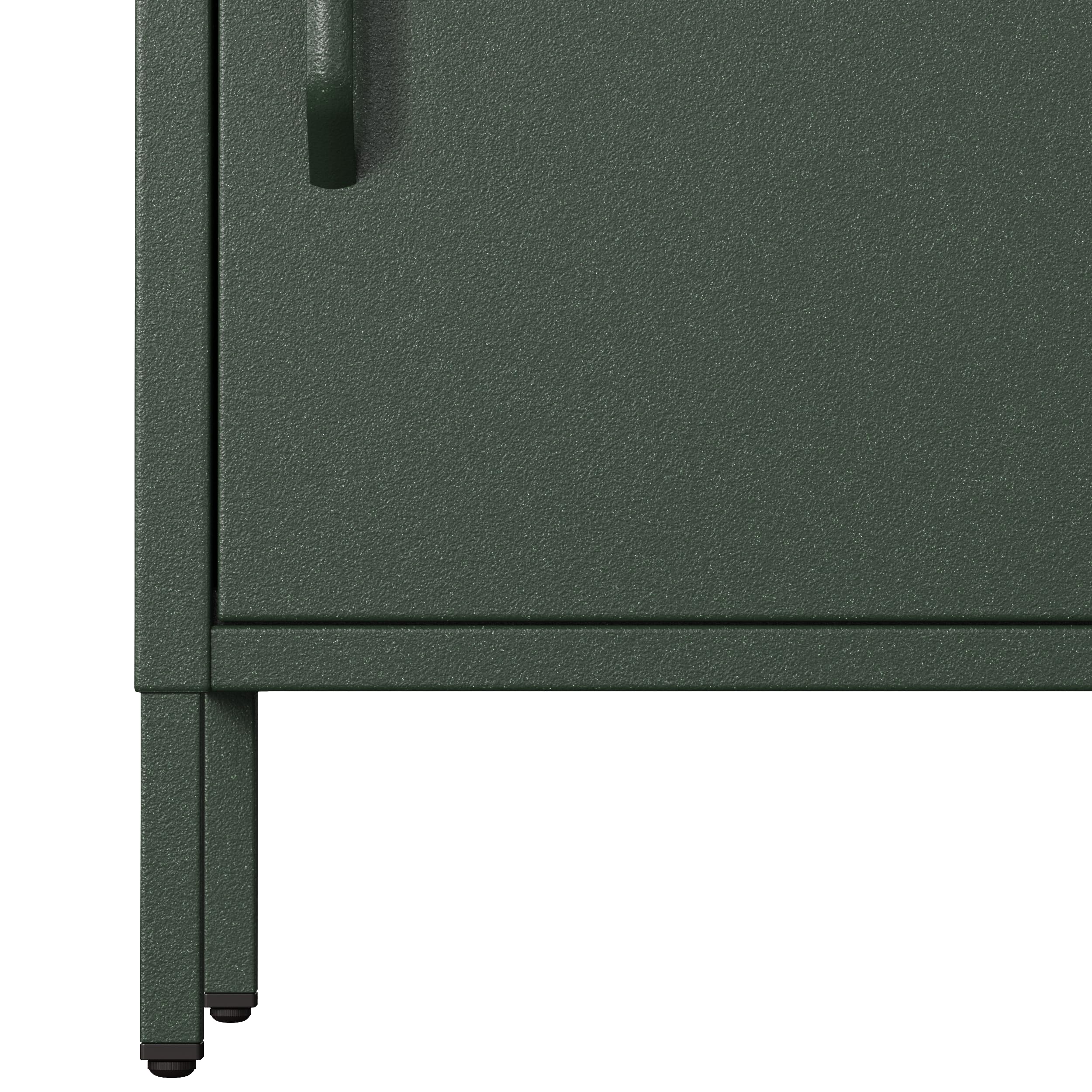 Jan Nowak Comodino Camera da Letto in Metallo - MIA | Comodino Piccolo Scintillante con 1 Ripiano Regolabile | Armadietto Moderno, Stile Industriale | 42,4 x 59,5 x 40 cm | Verde Scuro