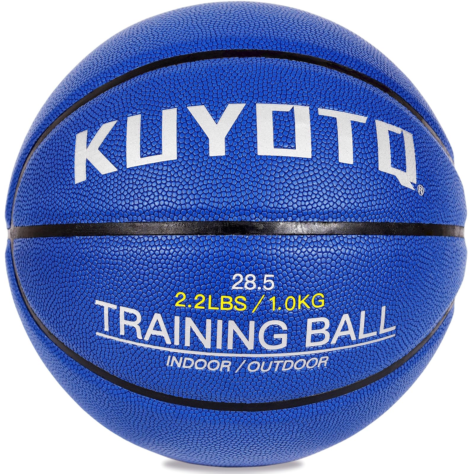 KUYOTQ 3LBS/3.3LBS/2.2LBS Weighted Heavy Training Basketball 29.5/28.5" in and Outdoor Improving Handling Dribbling Passing Rebounding Skill Composite Size 7/6 Weighted Training Basketball Equipment Blue Weighted Basketball 2.2LBS/1.0KG Size 6 Women & Youth - 28.5"-2.2LBS