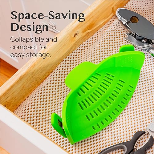 Miniatura 37 de Kitchen Gizmo - Colador Snap N Strain de pasta para ollas, colador de silicona ajustable con clip para ollas, sartenes y cuencos, para la cocina