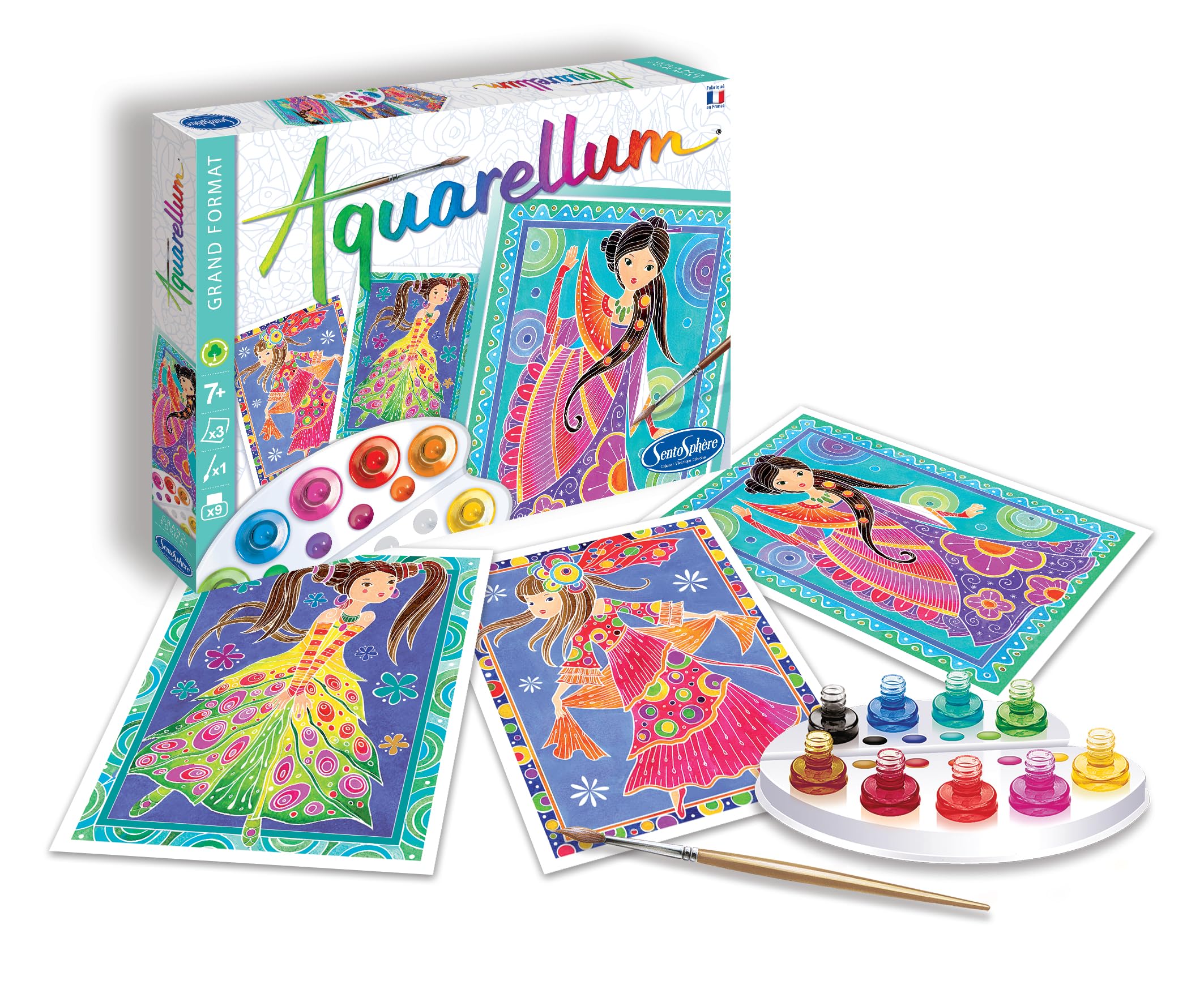 Kit Peinture Aquarellum Sentosphère - Les Capitales - Technique Magique Sans Débordement - Dès 7 Ans