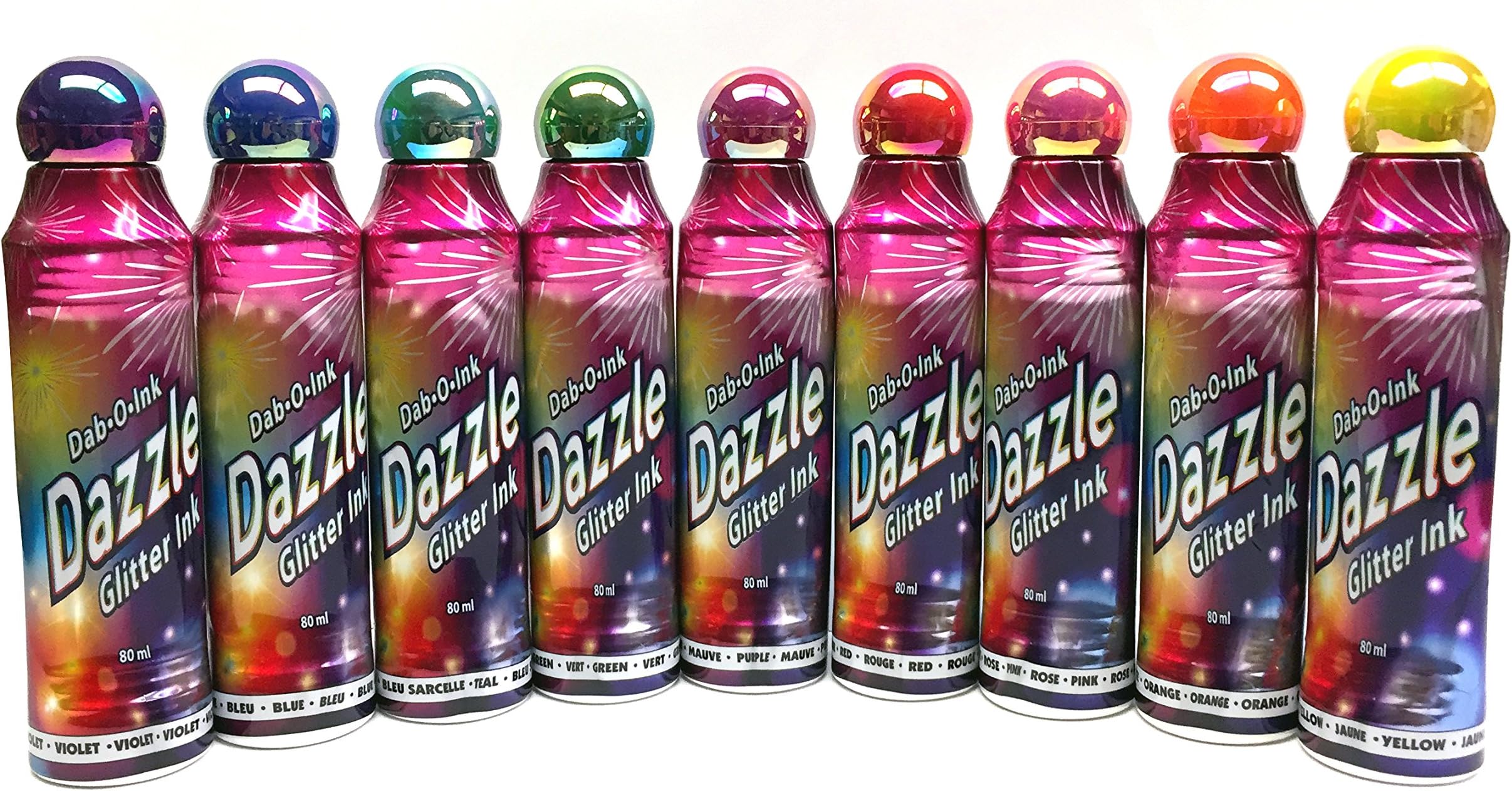 Dazzle Glitter Bingo Dauber/Dabber Ink 12-Pack - Mixed Colors