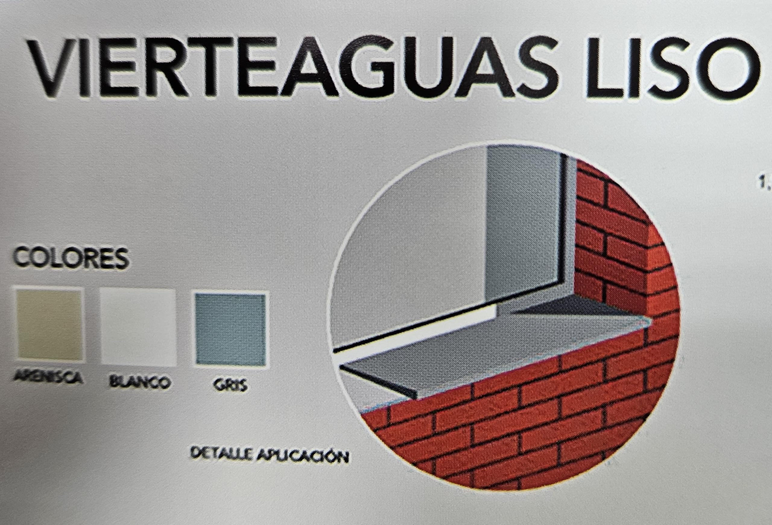 Vierteaguas para ventana de Hormigón Polímero marca Sintextone, Modelo Plano, Blanco Ral 9003, Repisa ventana, Alféizar ventana. (120x30 cm, blanco)