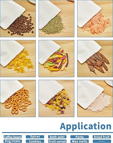 Miniatura 10 de FireKylin 100 bolsas de papel kraft con ventana, bolsas de pie de 6.3 x 8.6 pulgadas, bolsas de almacenamiento de alimentos con cierre de cremallera