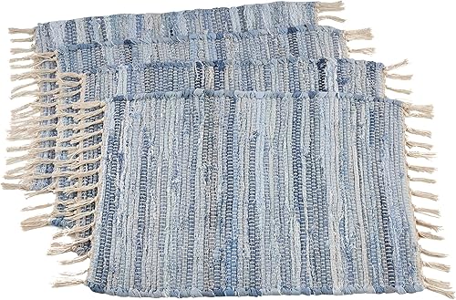 SARO LIFESTYLE 919.DN1420B Chindi - Manteles individuales (juego de 4) 14 x 20 pulgadas, mezclilla
