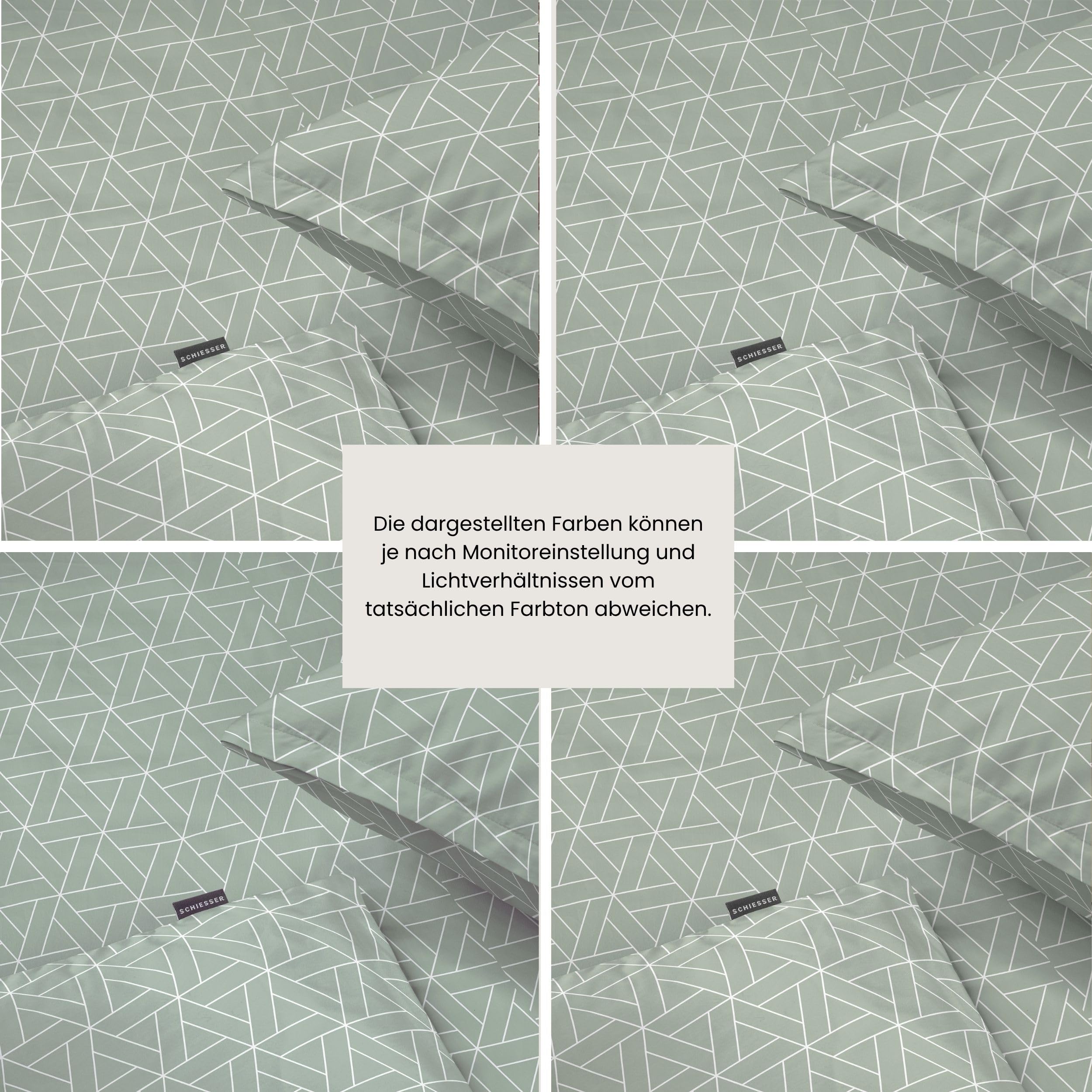 Schiesser Bettwäsche 135x200 cm | 100% Baumwolle | Mint | Grafikprint