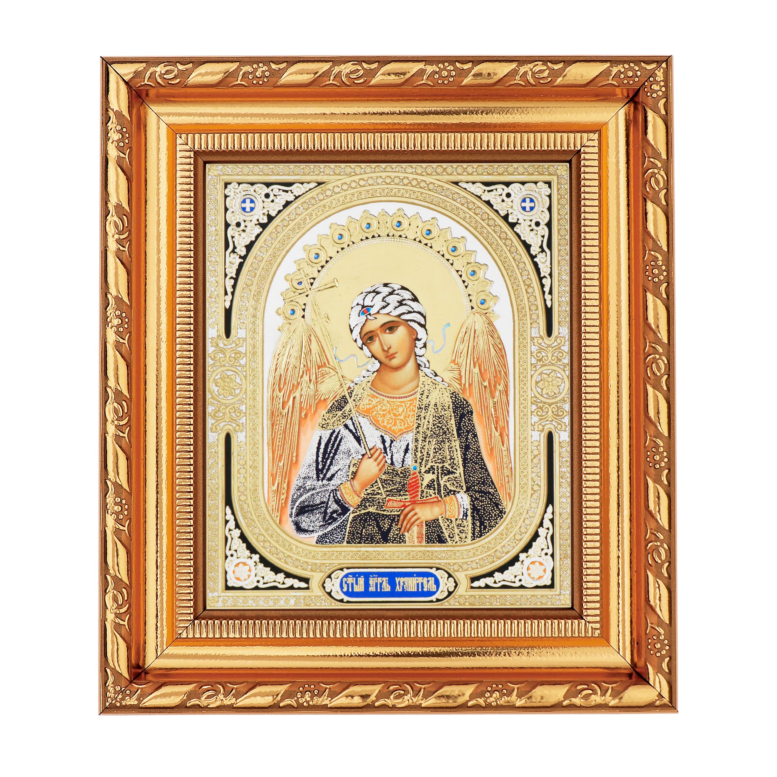 NKlaus Guardian Angel Icon in Frame with Glass 14 x 16 cm Christian Orthodox 11368, 16L x 14W cm
