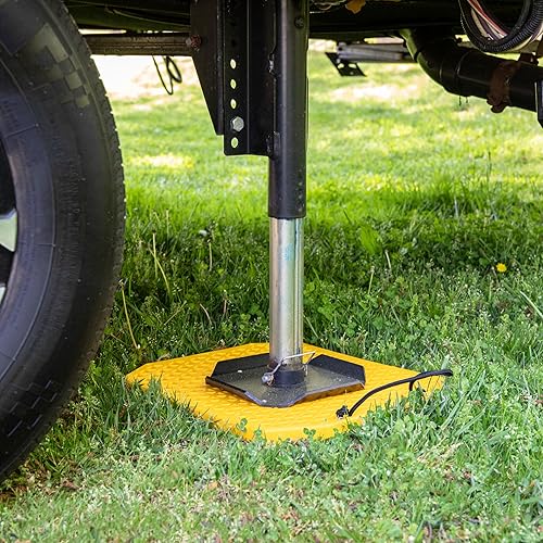 Miniatura 4 de Camco 44545 Almohadillas estabilizadoras extra grandes con mango para evitar que los gatos de remolque se deslicen en un suelo blando, incluye (2)