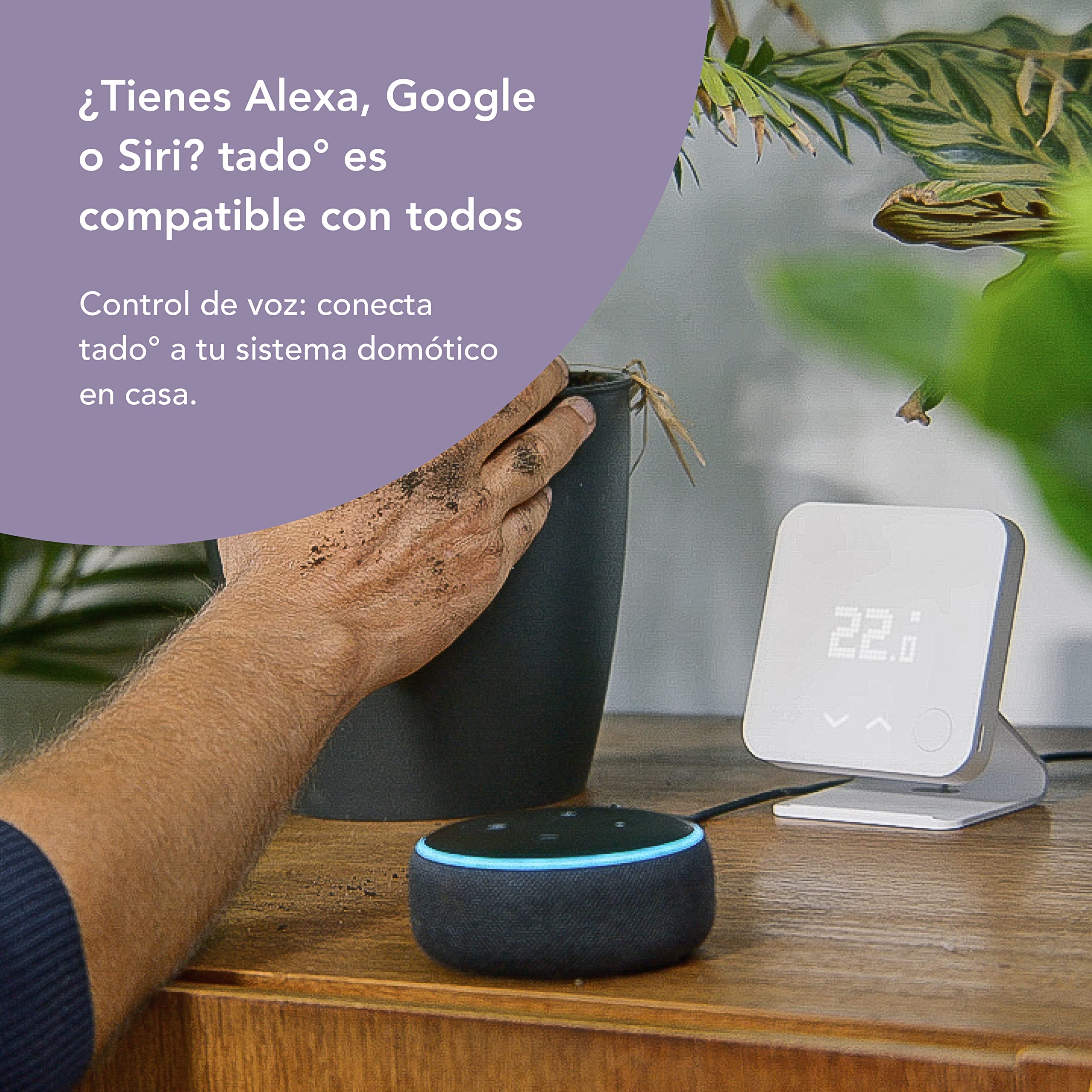 tado° Termostato Inteligente Cableado – Accesorio para control inteligente de calefacción y aire acondicionado en múltiples habitaciones, fácil instalación, wifi, compatible con Siri y Alexa