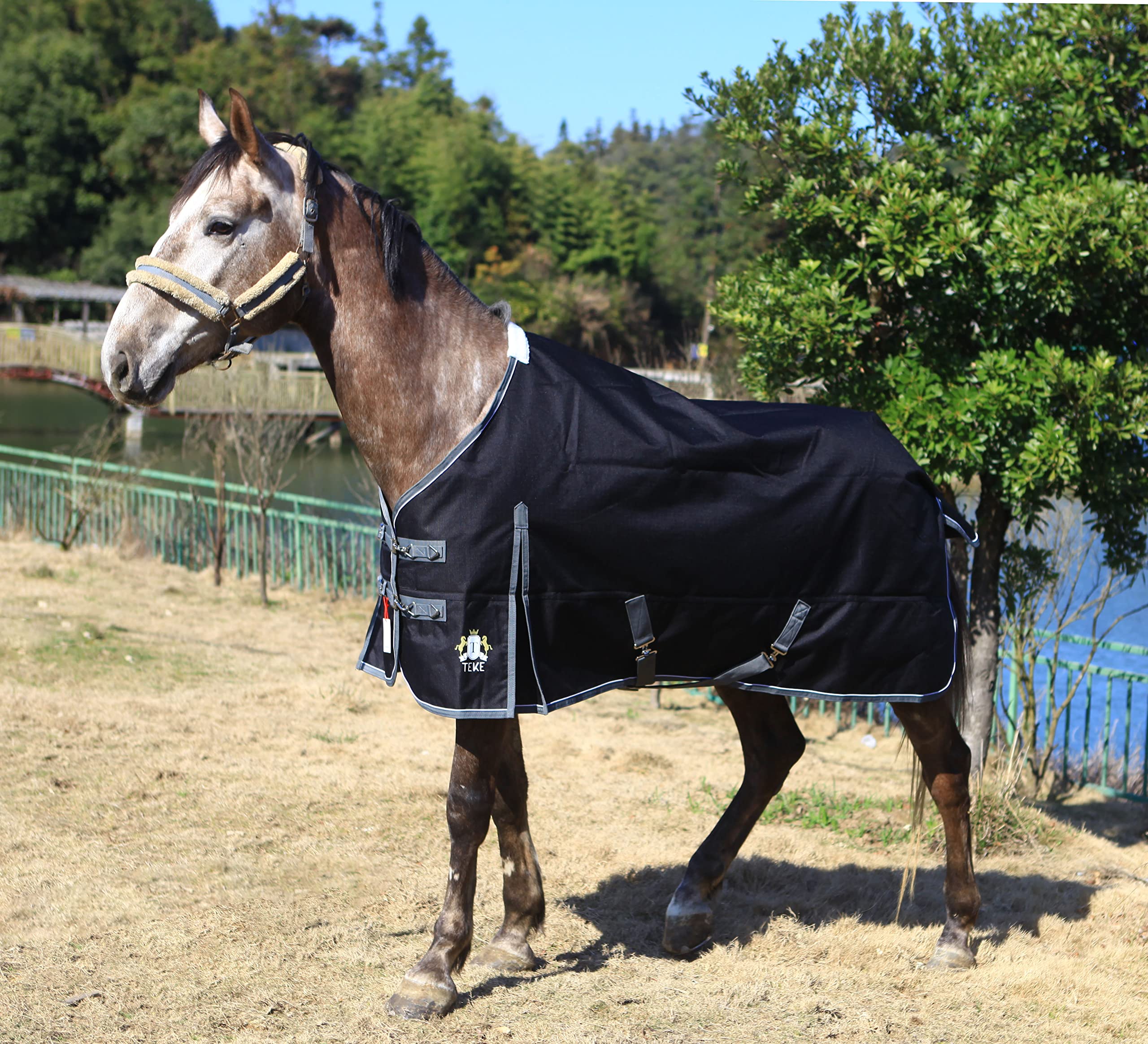 T TEKE Deluxe Turnout Horse Sheets, 1200D Waterproof and Breathable Horse Care Sheets with no Filling (51