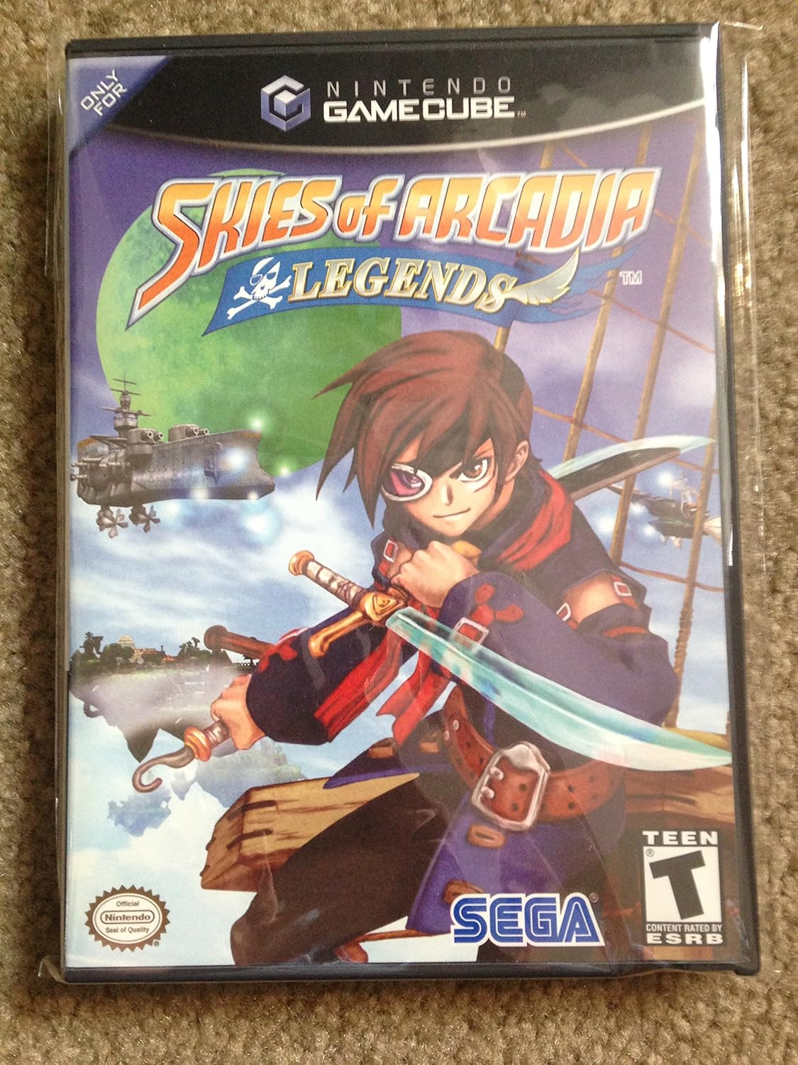 Close-up of Skies of Arcadia Legends GameCube disc