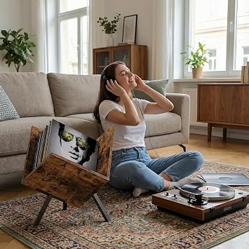 Conceptual Design Vinyl Record Storage, Album Organizer for Home