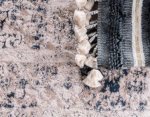 Miniatura 5 de Unique Loom Leila Collection - Alfombra tradicional, envejecida, medallón, borde, pelo alto-bajo, alfombra vintage, 3 pies 3 pulgadas x 5 pies 3