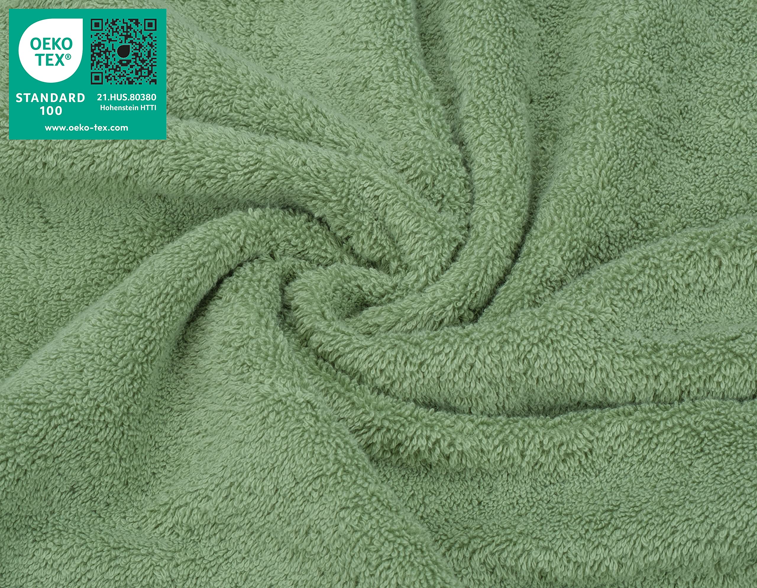 American Soft Linen American Soft Linen Washcloths for Bathroom, 100% Turkish Cotton Washcloth Set of 4, 13x13 in Soft Washcloths for Body and Face, Wash Rags for Kitchen, Baby Washcloths, Sage Green Washcloths in use