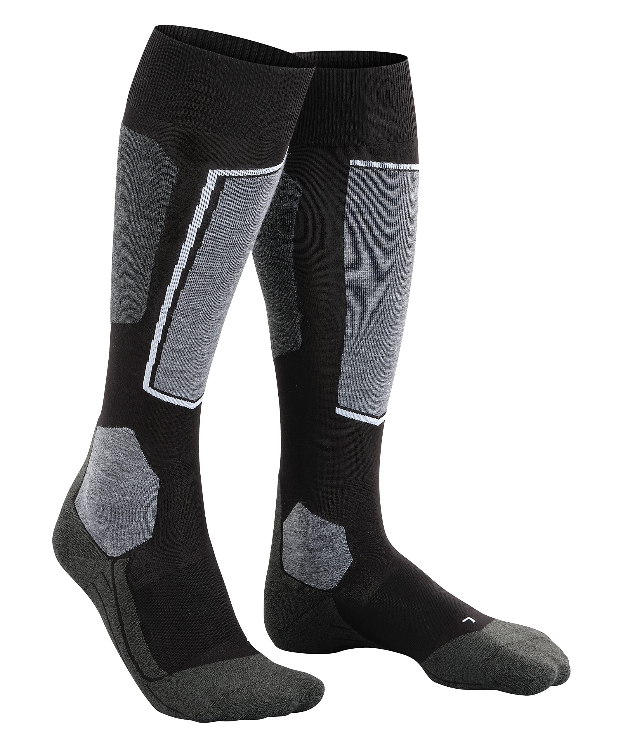 FALKE Mężczyźni Skarpety narciarskie SK6 Pro M Kh Wełna ciepłe cienkie 1 Para, Czarny Black-Mix 3010, 42-43