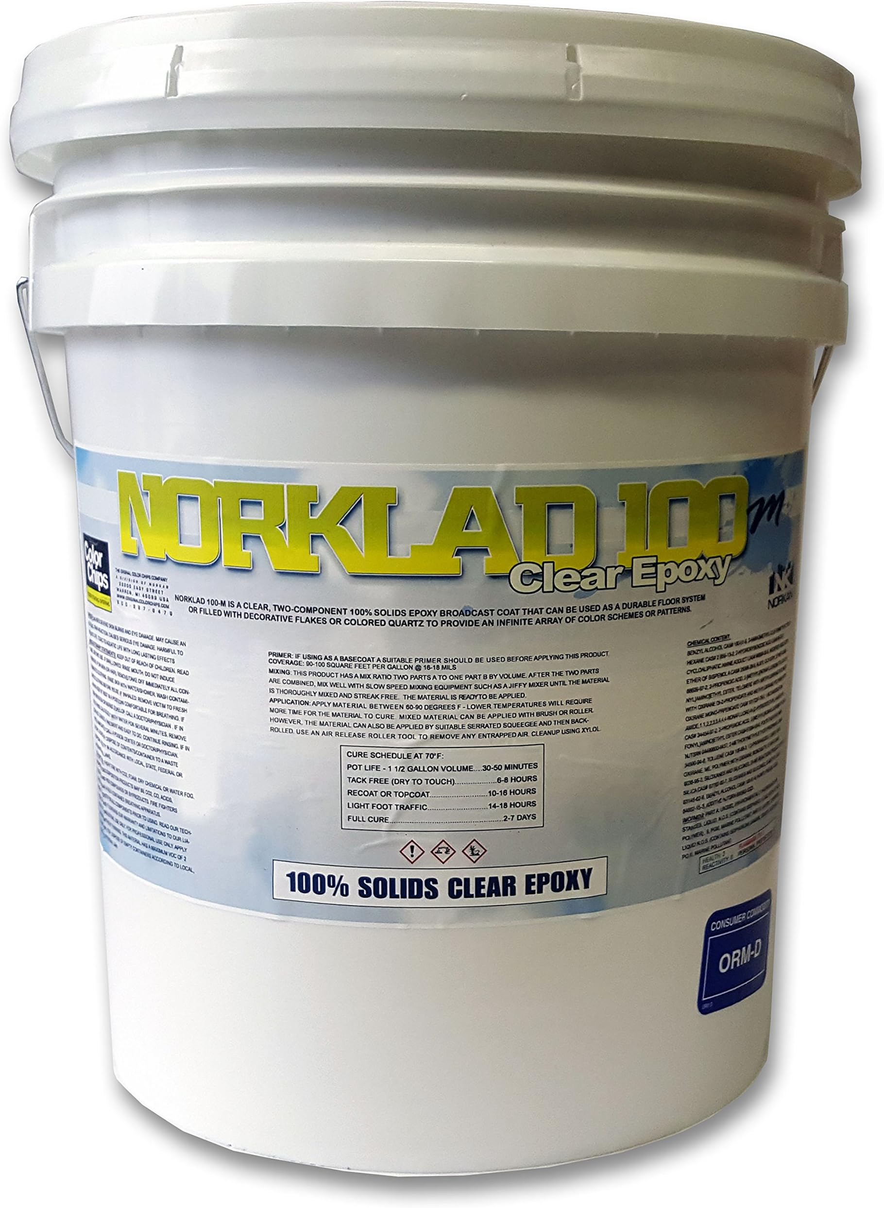 Norklad 100-M/100% Solids Clear Coat Epoxy/3 Gallon Kit (350+ sq/ft)