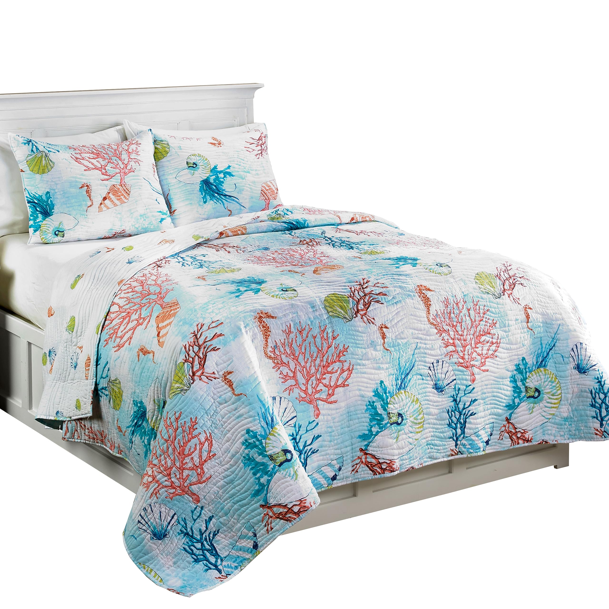 Barefoot Bungalow Quilt Set, Multi, Full/Queen