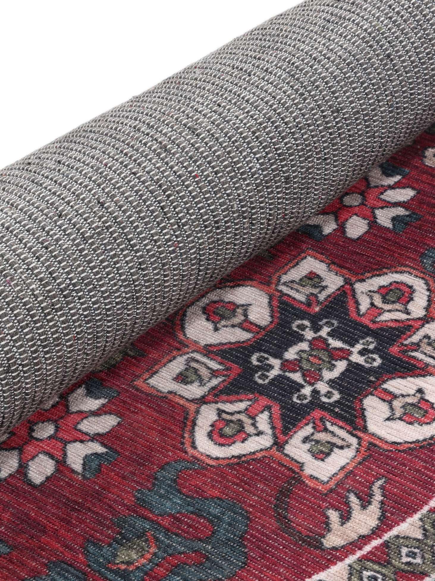 RugVista Navida Tappeto, Ø 120 cm, Rosso | Moderni, Rotonda, Pelo corto, Lavabile in lavatrice, Oeko-Tex 100, Soggiorno, Camera da letto, Cucina, Corridoio