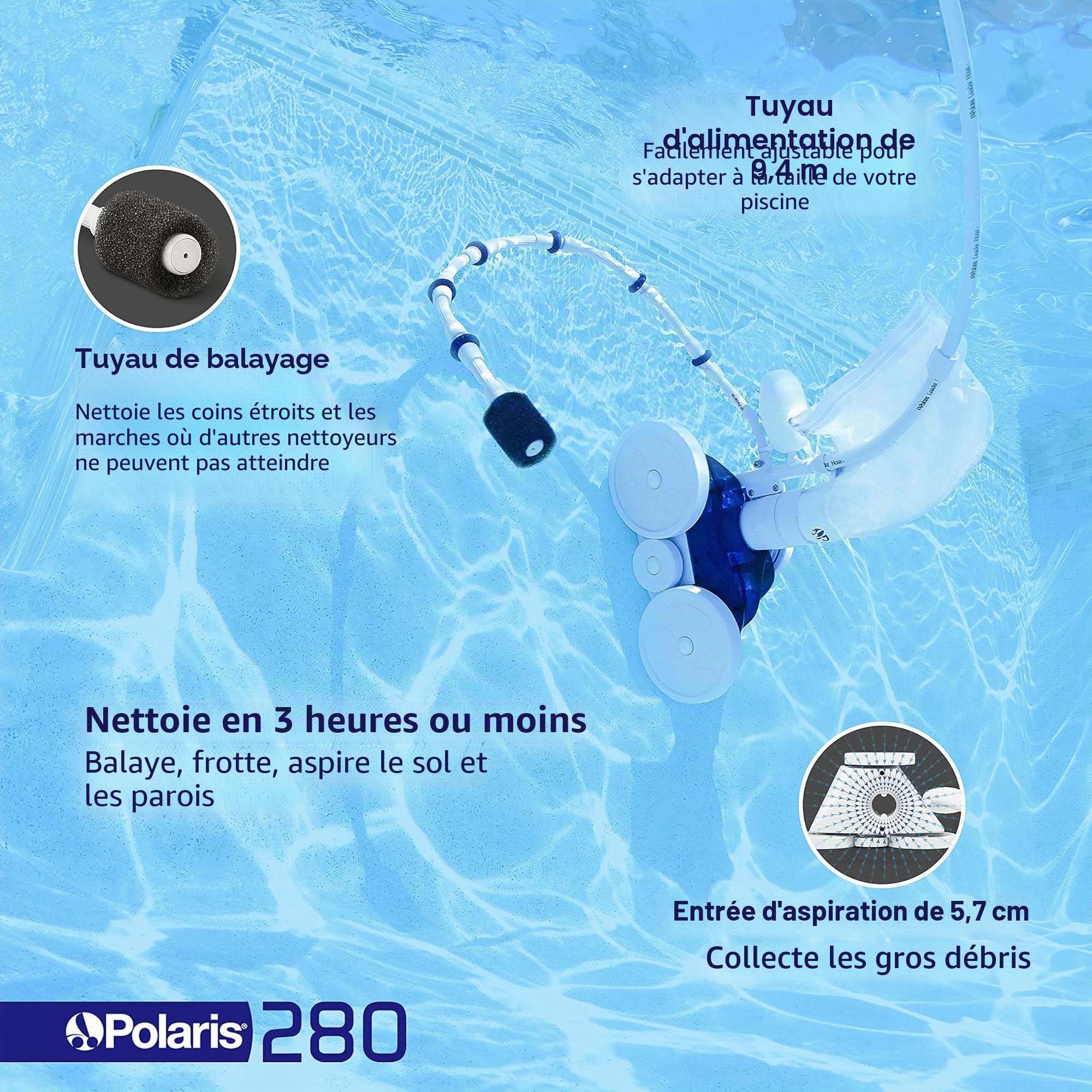 Zodiac-F5 Polaris P280 Nettoyeur de Piscine à Pression