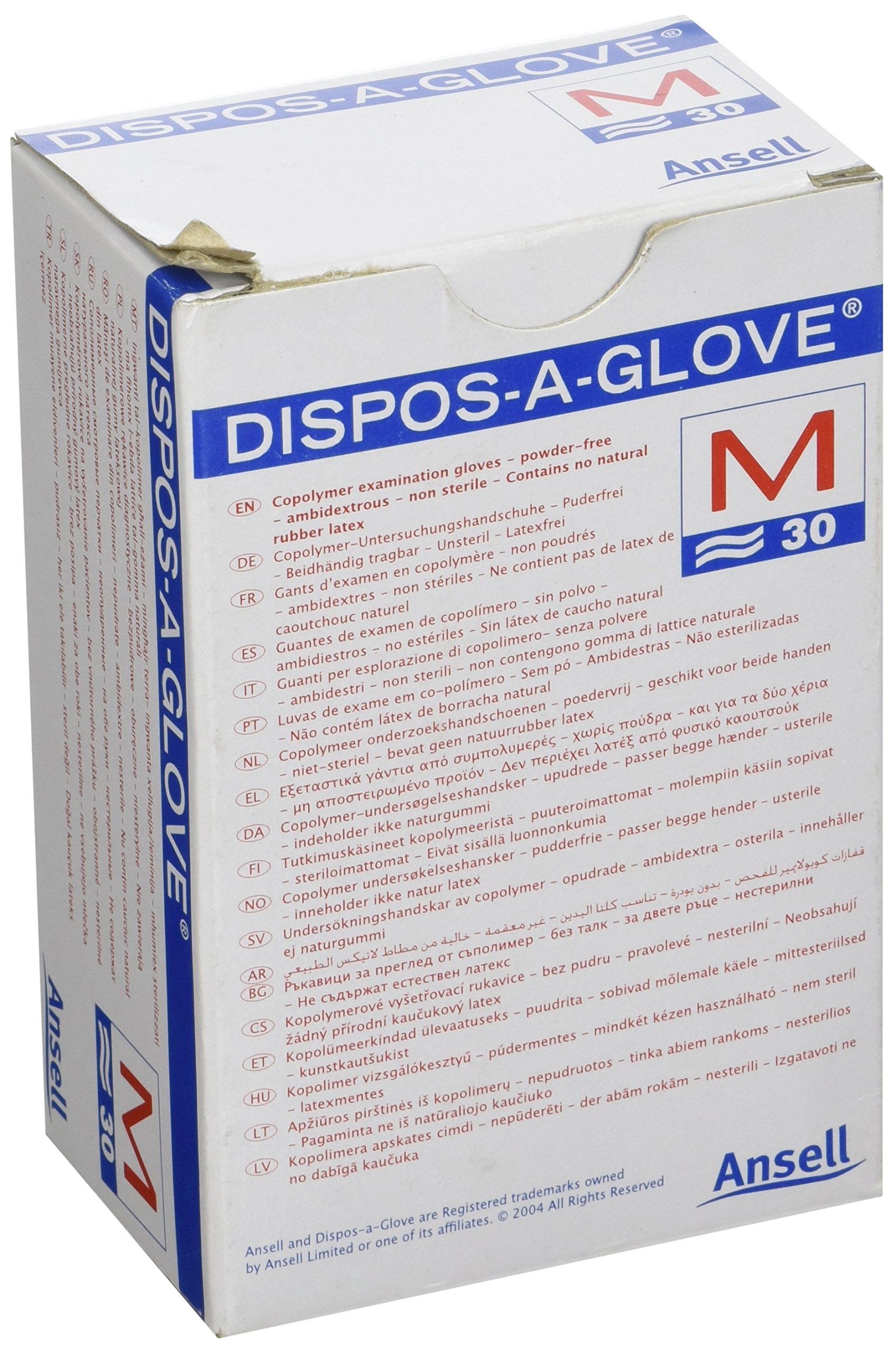 ANSELL DISPOS-A-GLOVE AJP52380 ANSELL DISPOS-A-GLOVE N/S MED (Pack of 30)