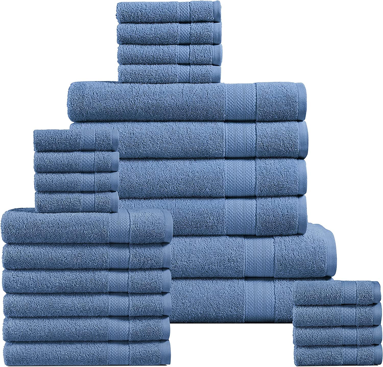 Ctl Comfort With Quality Blue Consolidated Textile Towel Set - Bath Towels, Hand Guest And Washcloths Cotton Hotel Quality Super Soft Highly Absorbent (, 10X Towel Set Luxury)