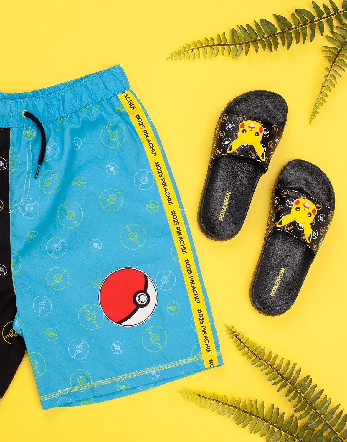 Pokemon Sliders Boys Kids Pikachu Sandals Beach Shower Shoes Flip Flops