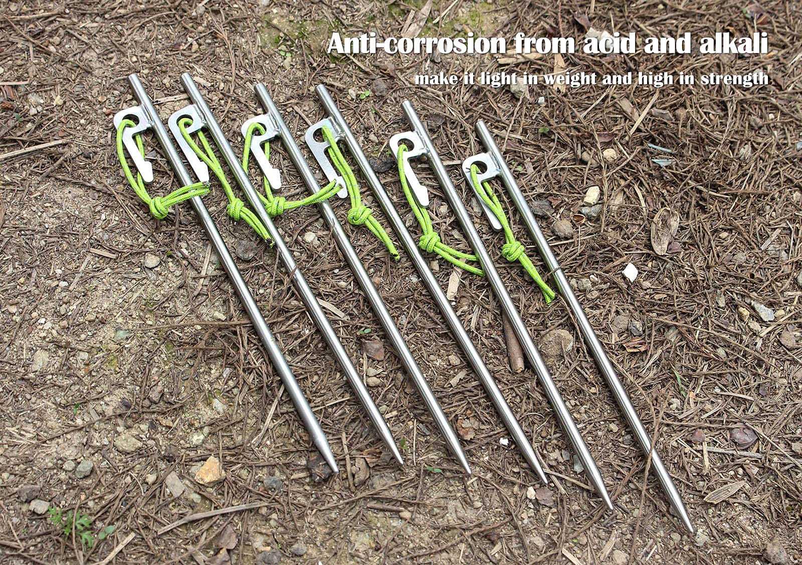 Boundless Voyage Ti4014P Lot de 6 piquets de tente légers en alliage de titane pour tente de camping