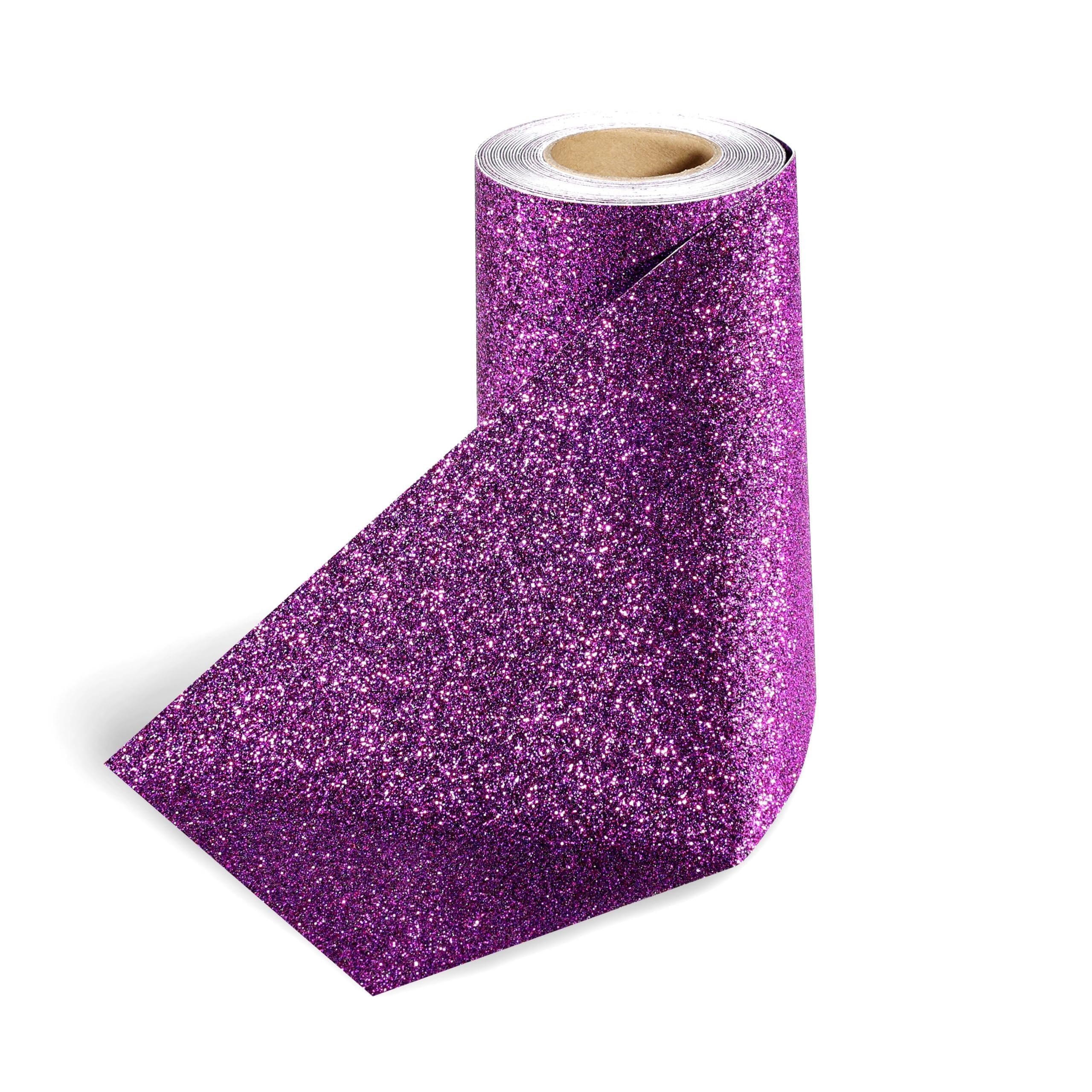 Stickyart Wallpaper Border Dark Purple Glitter Adhesive 10cmx400cm