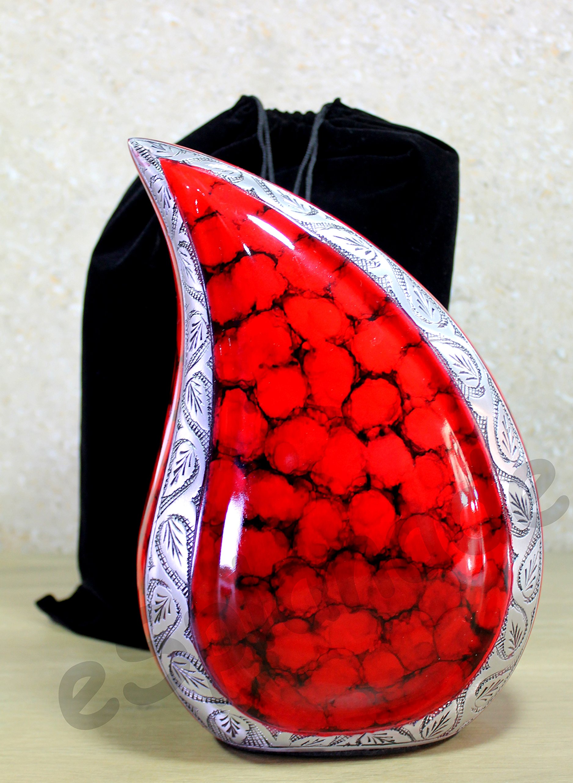 eSplanade Teardrop Crematie Urn Memorial Container Jar | Metalen Begrafenis Urn (Wit