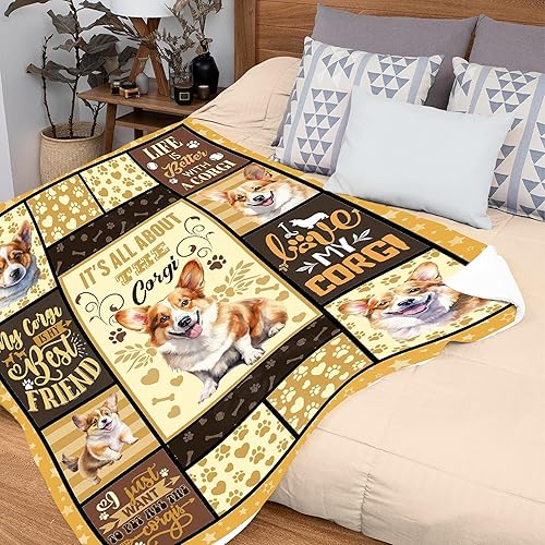 Miniatura 2 de Manta de collage de Corgi, regalos de Corgi para los amantes de Corgi, manta de franela suave y esponjosa, manta ligera y cálida para cama de niños