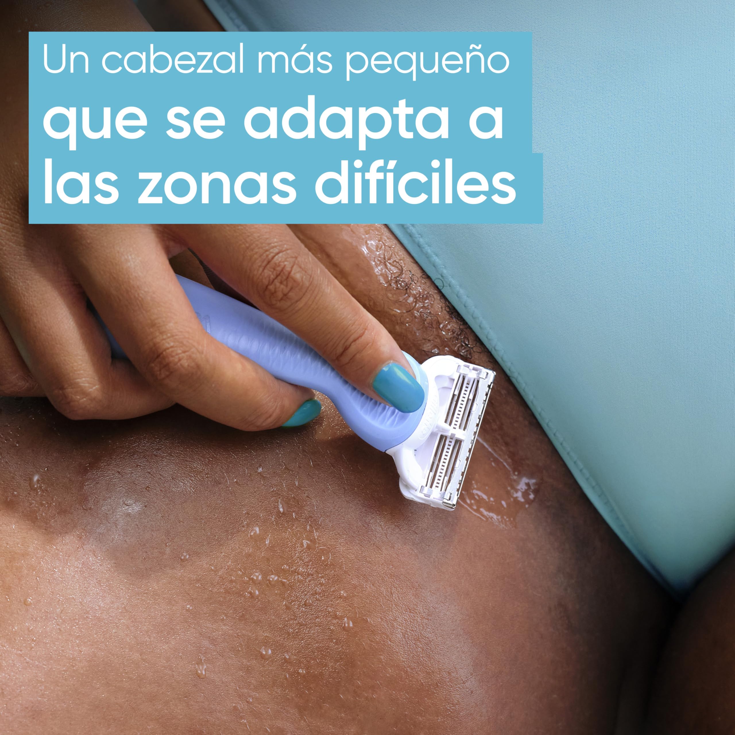 Gillette Venus Maquinilla de Afeitar para Mujer para Ingles Y Zona Íntima, 1 Mango + 1 Recambio, Ayuda a Proteger La Piel de La Irritación Tras La Depilación
