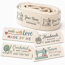 Custom Quilt Labels Personalized Sew On, Personalized Sewing Labels | with Logo or Text, Custom Clothing Tags for Clothes, Quilts, Crochet, Knitting and Small Business Crafts