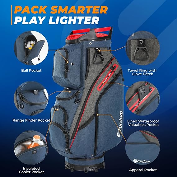 Golf Cart Bag with Rubber Grip Top