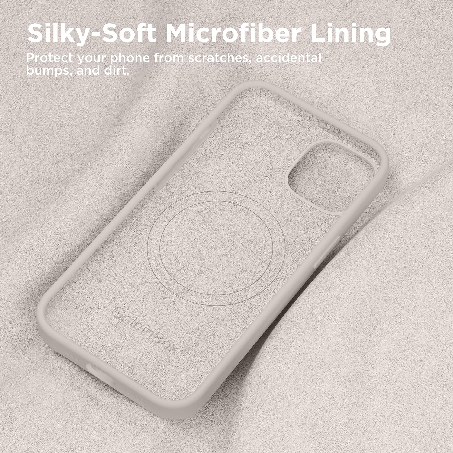 GolbinBox Magnetic for iPhone 13 Case & iPhone 14 Case, Compatible with MagSafe, [Soft Anti-Scratch Microfiber Lining], Slim Liquid Silicone Shockproof Protective Phone Case 6.1 inch, Stone thumbnail