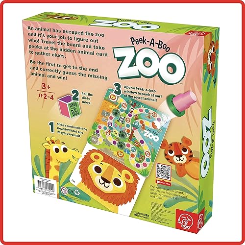 Miniatura 7 de ROO GAMES Peek-A-Boo Zoo - Sé el primero en descubrir al animal perdido - para mayores de 3 años - Un juego de mesa de adivinanzas para niños