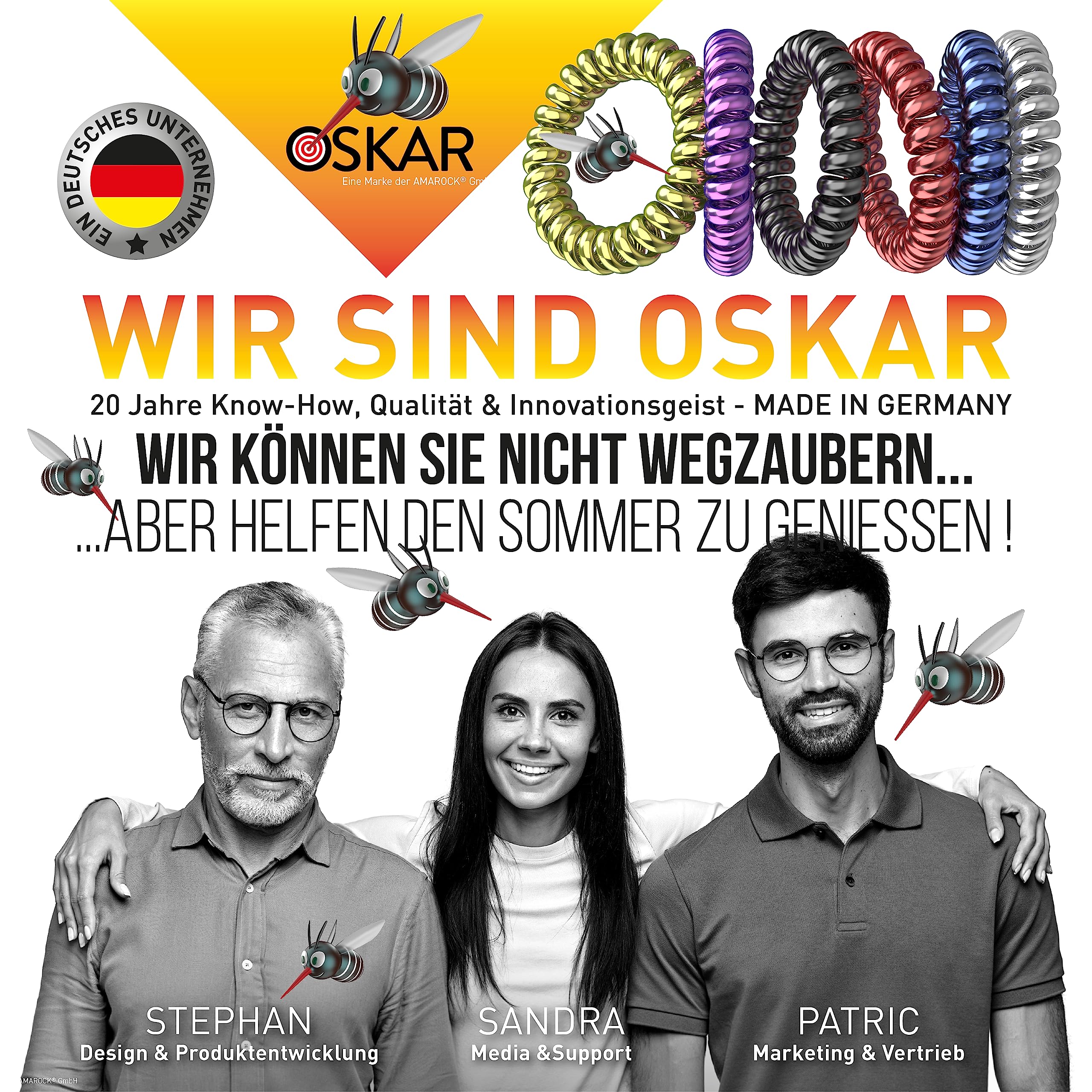 OSKAR Mückenschutz Armband, 6 Stück zur Mückenabwehr - Metallic - Für Kinder + Erwachsene | Anti Mücken Armband, extrem effektiver Mückenschutz | Für Camping, Urlaub, Reisen & Festival