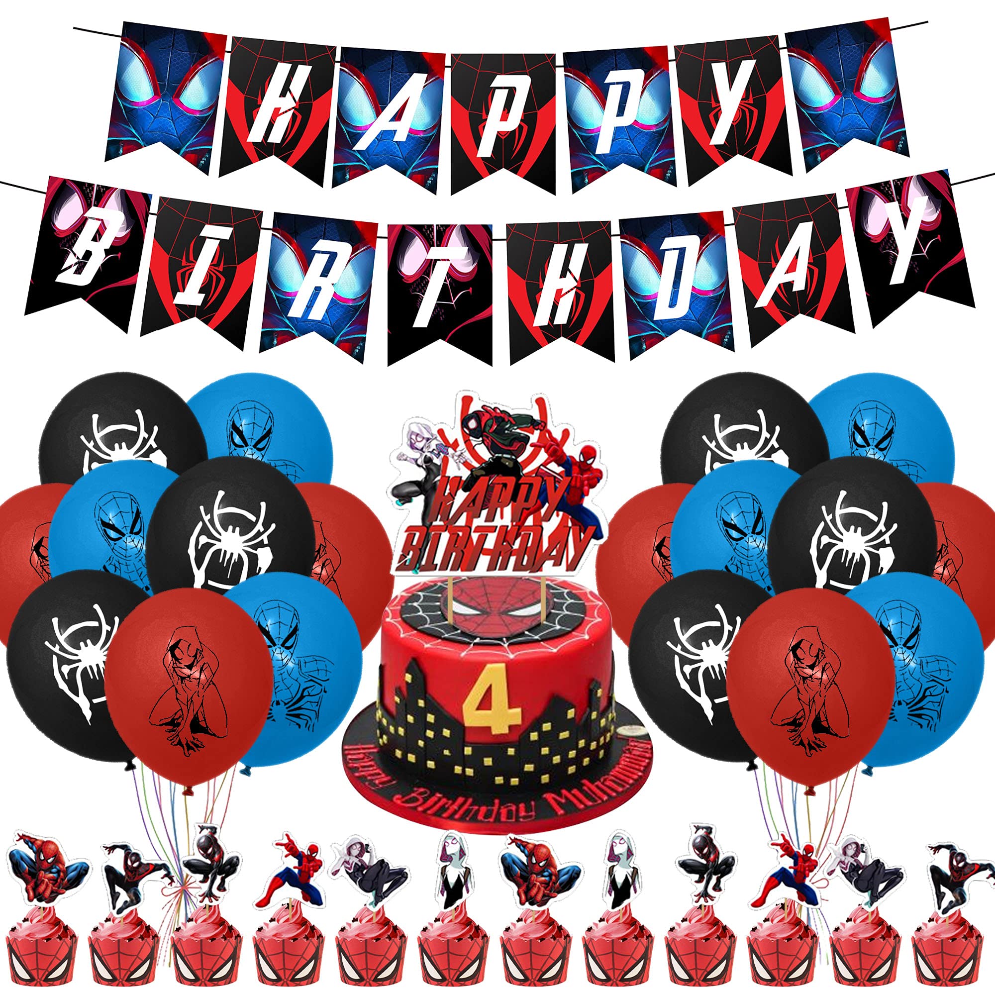 Buy Miles Morales Party Decorations Set, Spider Man Theme Birthday
