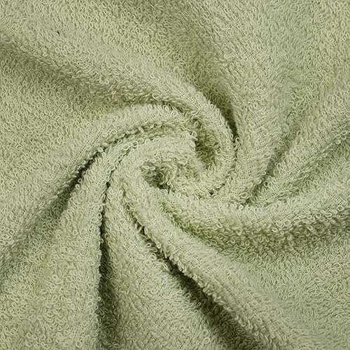 Miniatura 5 de Paquete de 6 toallas de baño blancas de rizo de algodón de 24 x 48 pulgadas para baño, altamente absorbentes, tacto suave, secado rápido, toalla de