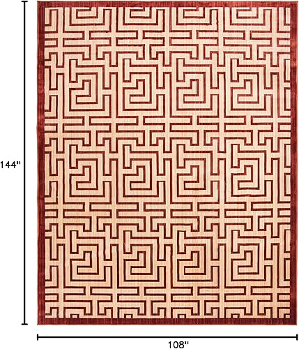 Miniatura 2 de SAFAVIEH Infinity Collection INF587P - Alfombra de área de 9 x 12 pies, amarilla y roja, no desprende pelusa y de fácil cuidado, ideal para zonas de